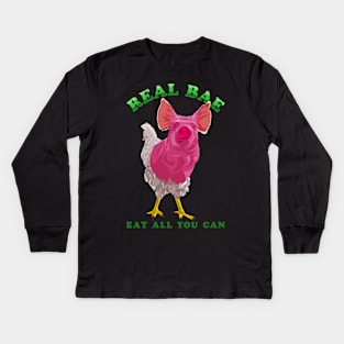 Real BAE (Bacon and Eggs) - Cockentrice Conspicuous Consumption Kids Long Sleeve T-Shirt